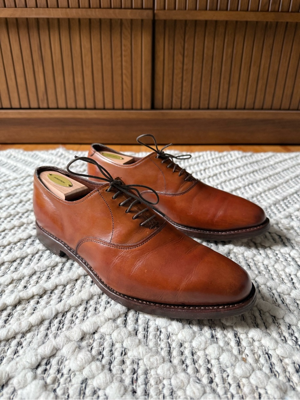 Allen Edmonds Carlyle Plain-Toe Oxford Dress Shoes 8.5D Brown Leather MiUSA